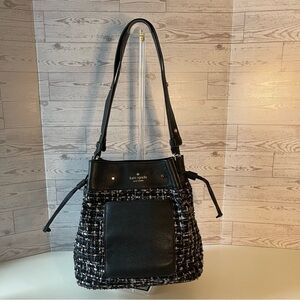 Kate Spade Black and White Tweed Shoulder Bag